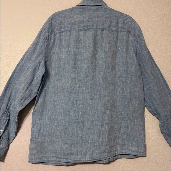 Men’s Abercrombie & Fitch Light Blue Linen Button Down. Long Sleeve. Office - Picture 11 of 11